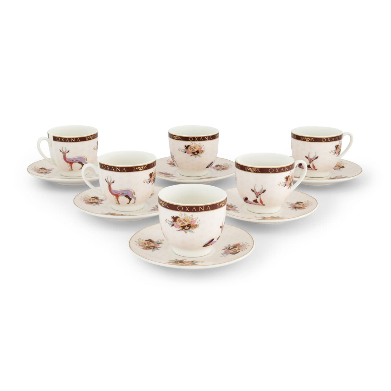 Gazelle Tea cups & Saucers - OXANA